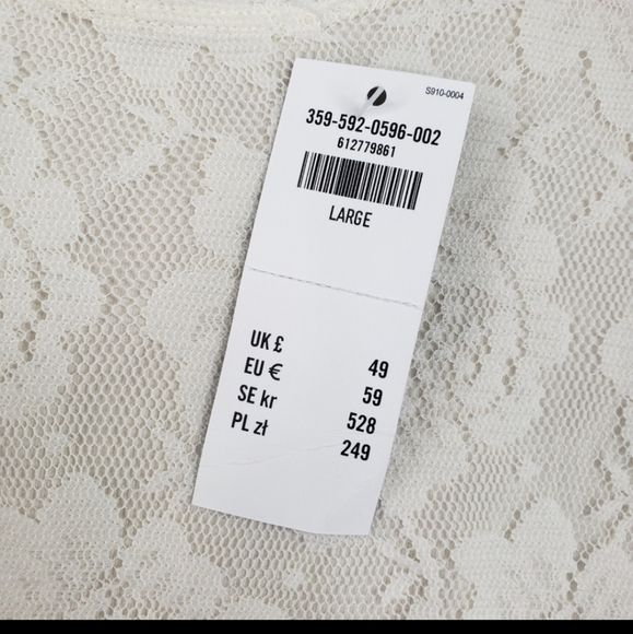 Hollister Lace Dress  Neutral  Nude Long Sleeve Mini  Sexy Night Out  Large  NEW - Picture 5 of 8